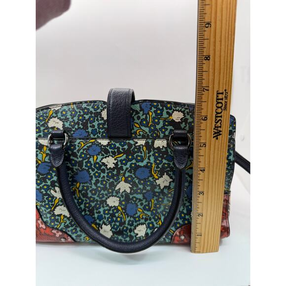 Coach Mercer 24 Satchel Crossbody Purse Multi Floral Teal Yankee - Picture 3 of 16